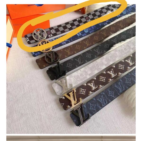 1:1 Replica Louis Vuitton Belt With Logo circle Silver