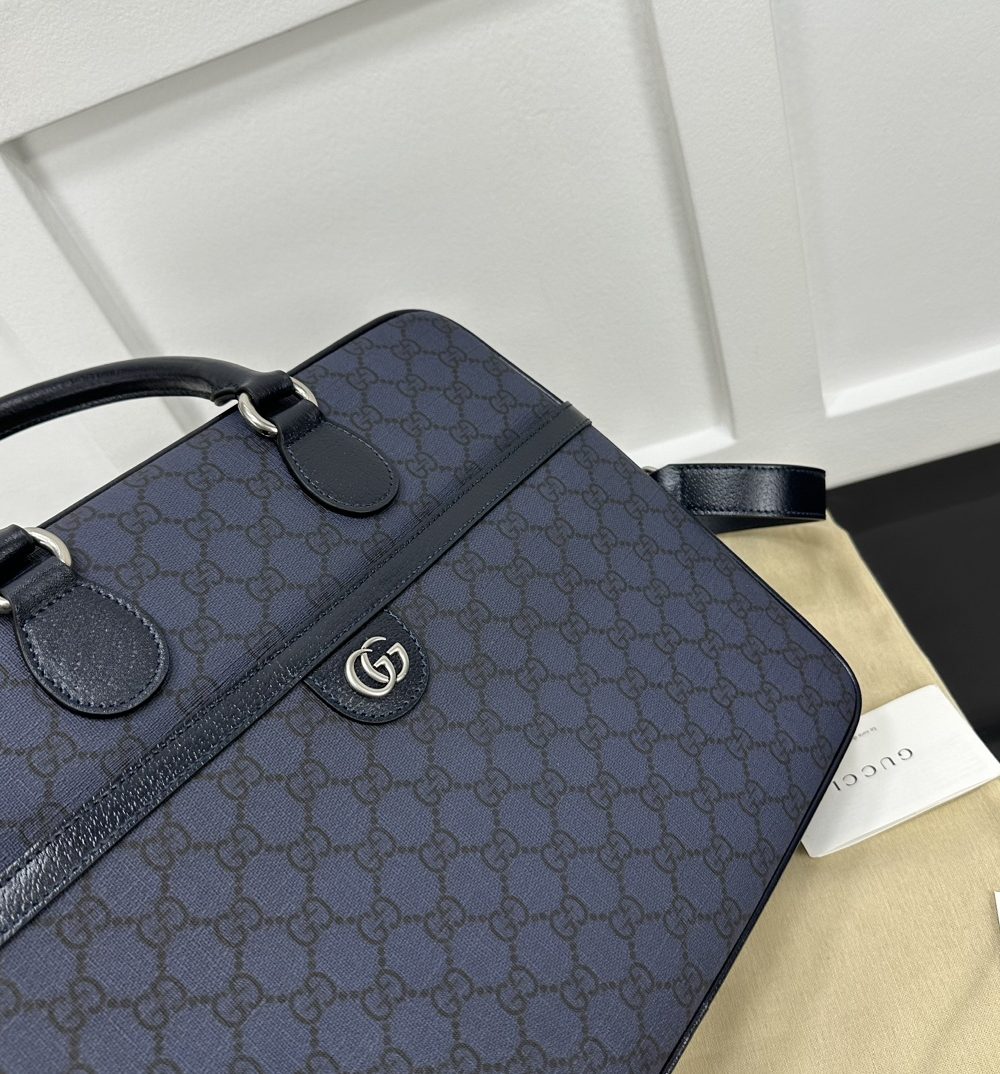 1:1 Replica Ophidia Medium GG Briefcase Dark Blue Exclusive For Men 792116 FACJT 8441