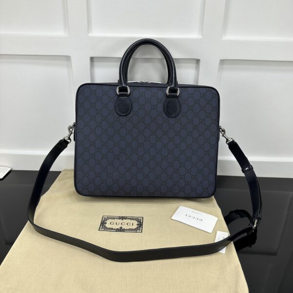 1:1 Replica Ophidia Medium GG Briefcase Dark Blue Exclusive For Men 792116 FACJT 8441