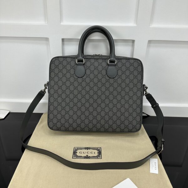 1:1 Replica Ophidia Medium GG Briefcase Dark grey Exclusive For Men 792116 FACJT 1244