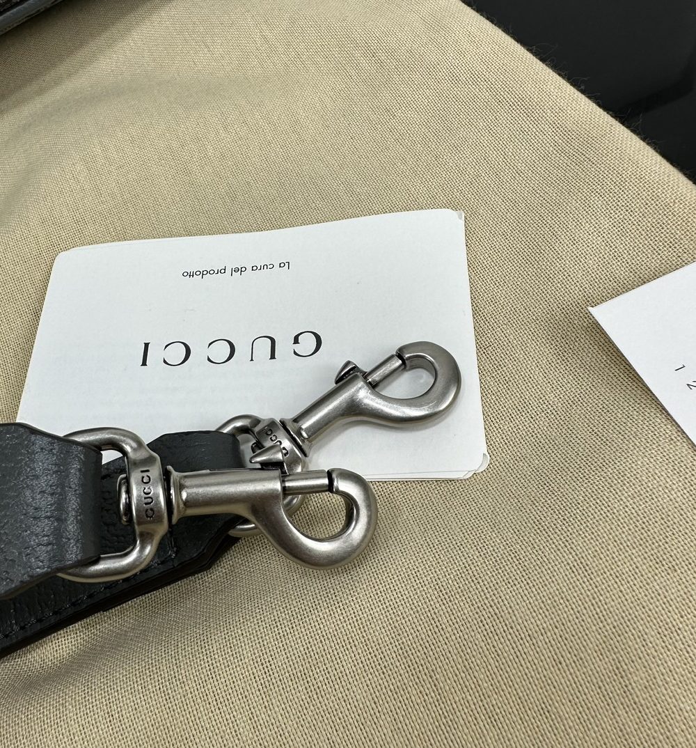 1:1 Replica Ophidia Medium GG Briefcase Dark grey Exclusive For Men 792116 FACJT 1244