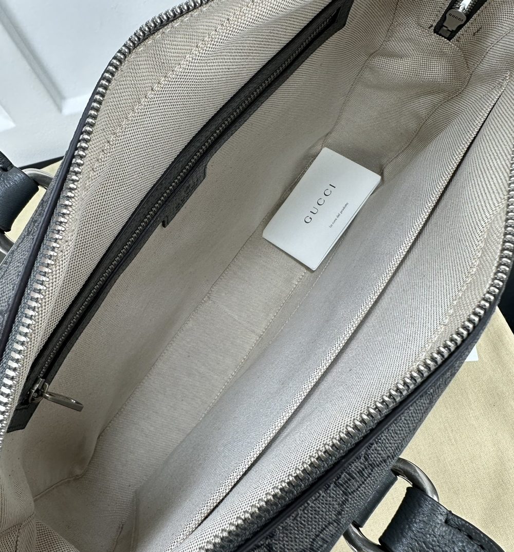 1:1 Replica Ophidia Medium GG Briefcase Dark grey Exclusive For Men 792116 FACJT 1244
