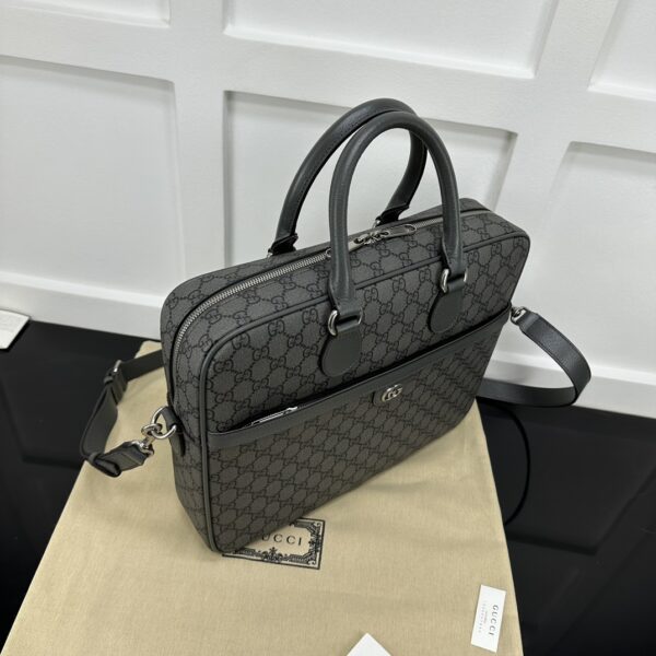 1:1 Replica Ophidia Medium GG Briefcase Dark grey Exclusive For Men 792116 FACJT 1244