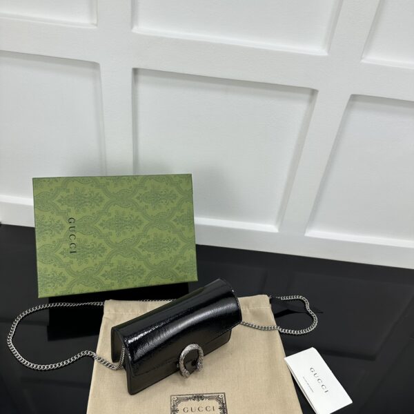 1:1 Replica GUCCI DIONYSUS SUPER MINI BAG P Black patent leather Exclusive For Women 795368 0AAA6 1000