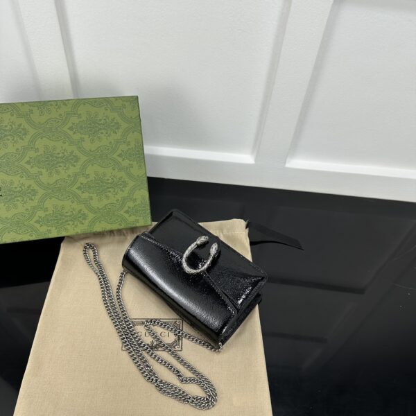 1:1 Replica GUCCI DIONYSUS SUPER MINI BAG P Black patent leather Exclusive For Women 795368 0AAA6 1000