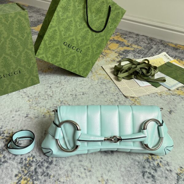 1:1 Replica GG HORSEBIT CHAIN MEDIUM SHOULDER BAG P Light blue quilted leather Exclusive For Women‎ 764255 AACU1 4811