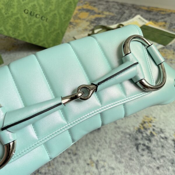 1:1 Replica GG HORSEBIT CHAIN MEDIUM SHOULDER BAG P Light blue quilted leather Exclusive For Women‎ 764255 AACU1 4811