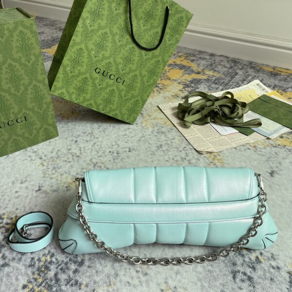 1:1 Replica GG HORSEBIT CHAIN MEDIUM SHOULDER BAG P Light blue quilted leather Exclusive For Women‎ 764255 AACU1 4811