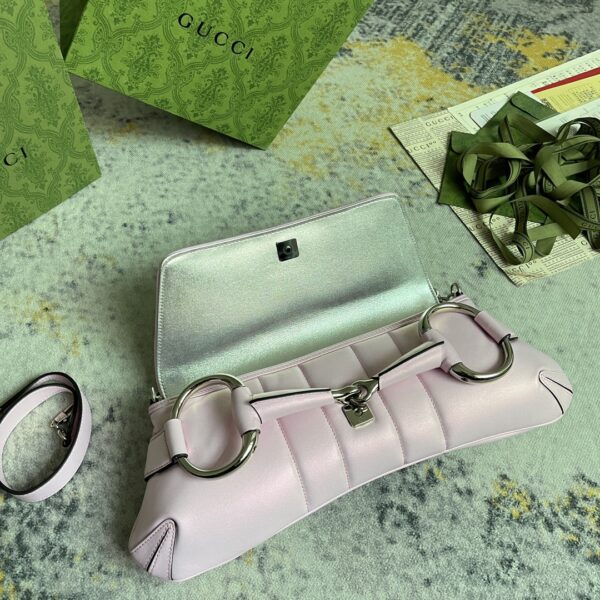 1:1 Replica GG HORSEBIT CHAIN MEDIUM SHOULDER BAG P Pink iridescent quilted leather Exclusive For Women‎ 764255 AAC31 5826