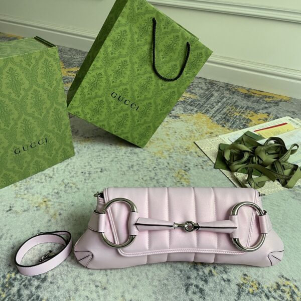 1:1 Replica GG HORSEBIT CHAIN MEDIUM SHOULDER BAG P Pink iridescent quilted leather Exclusive For Women‎ 764255 AAC31 5826