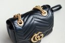 1:1 Replica GG MARMONT MINI SHOULDER BAG P Black matelassé chevron leather Exclusive For Women 739682 AABZC 1000