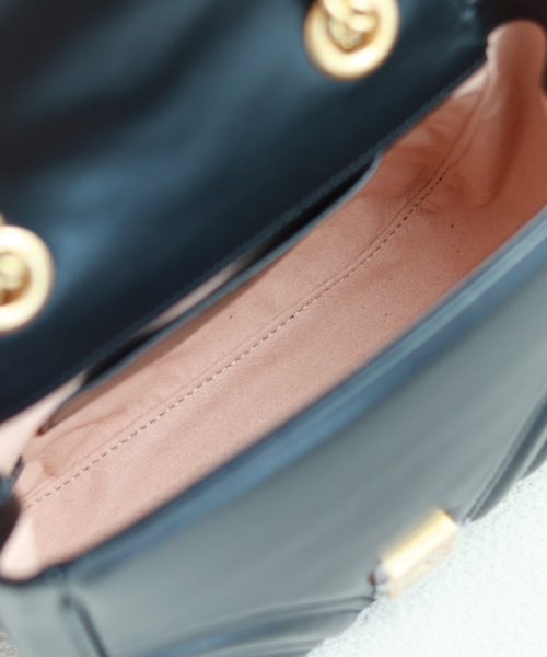 1:1 Replica GG MARMONT MINI SHOULDER BAG P Black matelassé chevron leather Exclusive For Women 739682 AABZC 1000