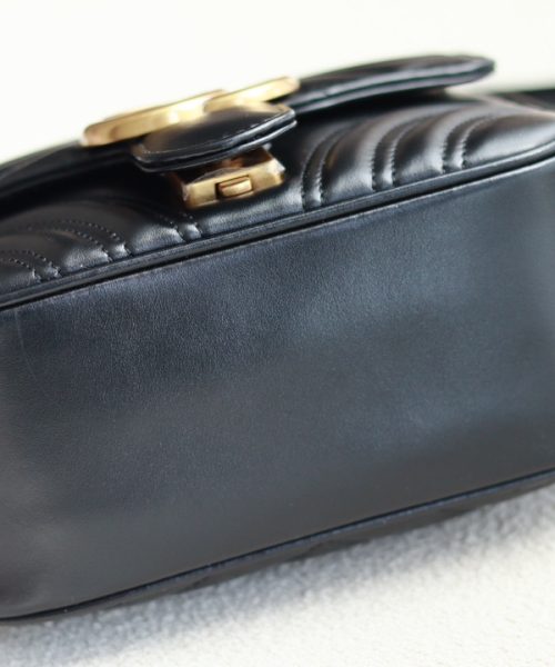 1:1 Replica GG MARMONT MINI SHOULDER BAG P Black matelassé chevron leather Exclusive For Women 739682 AABZC 1000