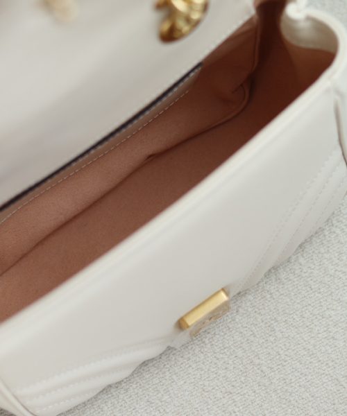 1:1 Replica GG MARMONT MINI SHOULDER BAG P White matelassé chevron leather Exclusive For Women 739682 AABZC 9022