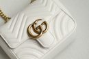 1:1 Replica GG MARMONT MINI SHOULDER BAG P White matelassé chevron leather Exclusive For Women 739682 AABZC 9022