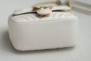 1:1 Replica GG MARMONT MINI SHOULDER BAG P White matelassé chevron leather Exclusive For Women 739682 AABZC 9022