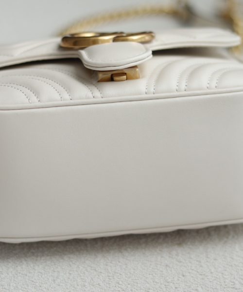 1:1 Replica GG MARMONT MINI SHOULDER BAG P White matelassé chevron leather Exclusive For Women 739682 AABZC 9022