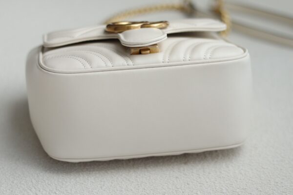 1:1 Replica GG MARMONT MINI SHOULDER BAG P White matelassé chevron leather Exclusive For Women 739682 AABZC 9022