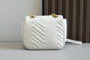 1:1 Replica GG MARMONT MINI SHOULDER BAG P White matelassé chevron leather Exclusive For Women 739682 AABZC 9022