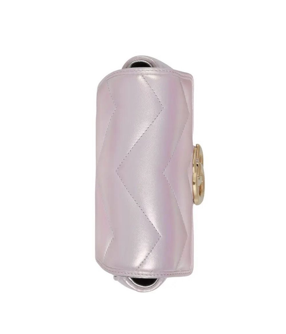 1:1 Replica GG MARMONT SUPER MINI BAG P Pink iridescent matelassé chevron leather Exclusive For Women ‎476433 AAC2U 5826
