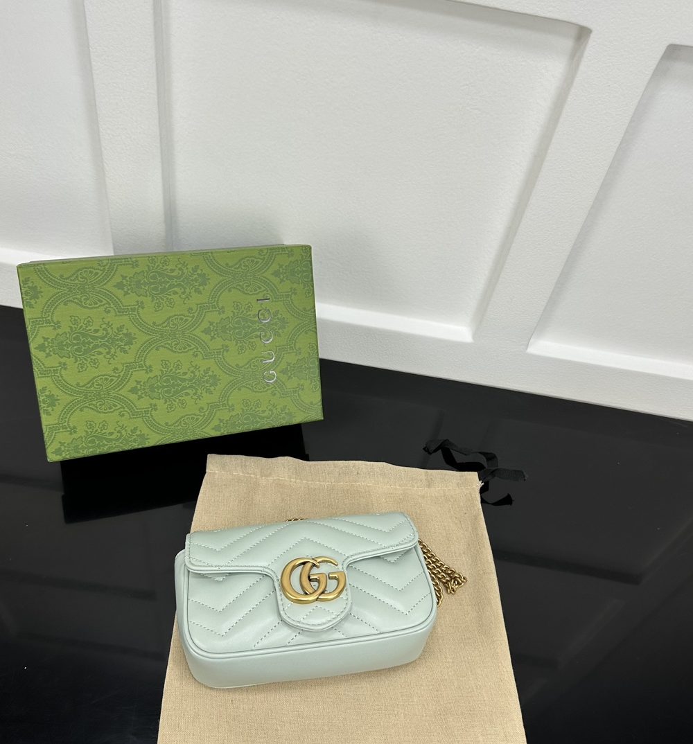 1:1 Replica GG MARMONT SUPER MINI BAG P Turquoise Exclusive For Women 476433