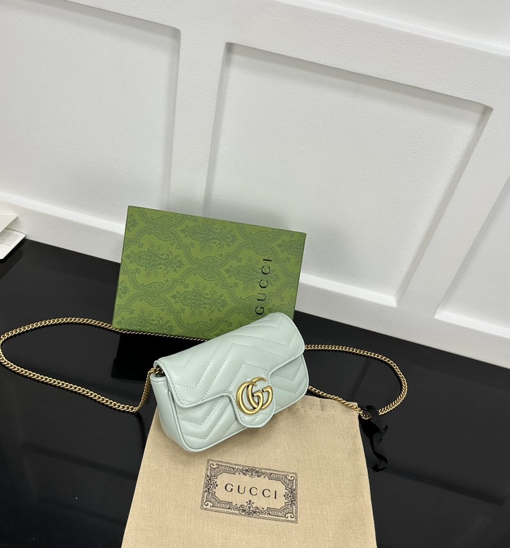 1:1 Replica GG MARMONT SUPER MINI BAG P Turquoise Exclusive For Women 476433