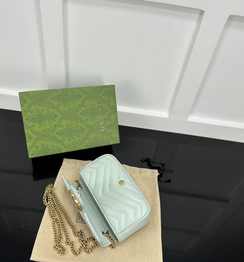 1:1 Replica GG MARMONT SUPER MINI BAG P Turquoise Exclusive For Women 476433