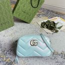 1:1 Replica GG MARMOUNT SMALL SHOULDER BAG P Blue iridescent quilted chevron leather Exclusive For Women 447632 AAC2V 4923