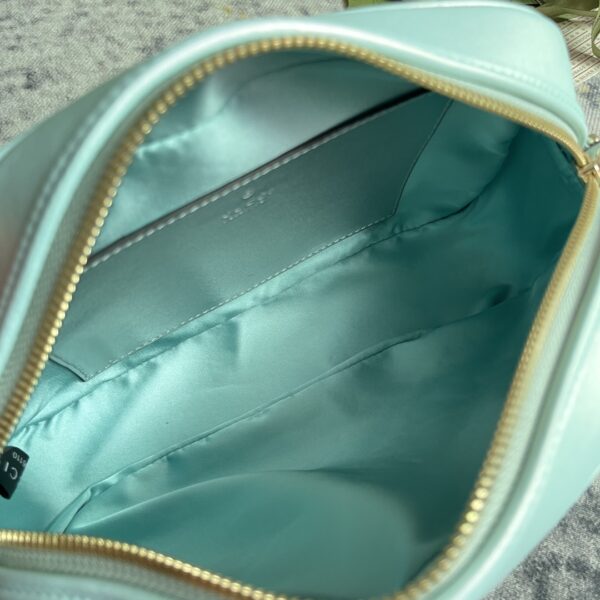 1:1 Replica GG MARMOUNT SMALL SHOULDER BAG P Blue iridescent quilted chevron leather Exclusive For Women 447632 AAC2V 4923