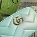 1:1 Replica GG MARMOUNT SMALL SHOULDER BAG P Blue iridescent quilted chevron leather Exclusive For Women 447632 AAC2V 4923