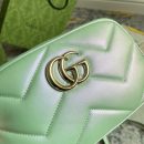 1:1 Replica GG MARMOUNT SMALL SHOULDER BAG P Green iridescent quilted chevron leather Exclusive For Women 447632 AAC2V 3404