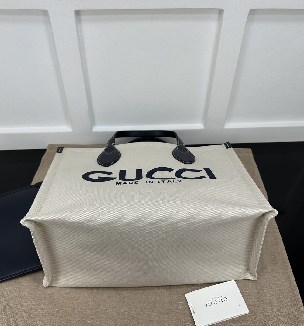 1:1 Replica GG MEDIUM TOTE BAG WITH GUCCI PRINT P BLACK  Exclusive For Women 772176