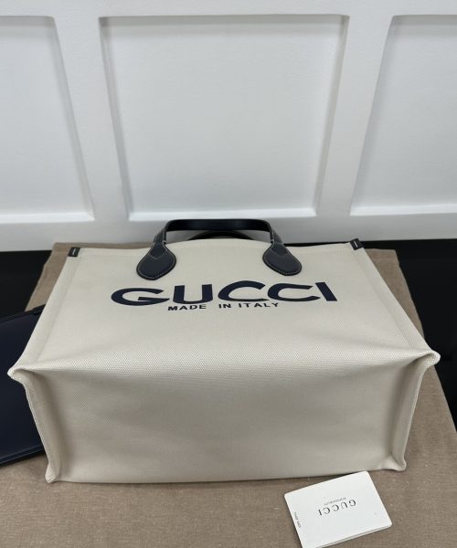 1:1 Replica GG MEDIUM TOTE BAG WITH GUCCI PRINT P BLACK  Exclusive For Women 772176