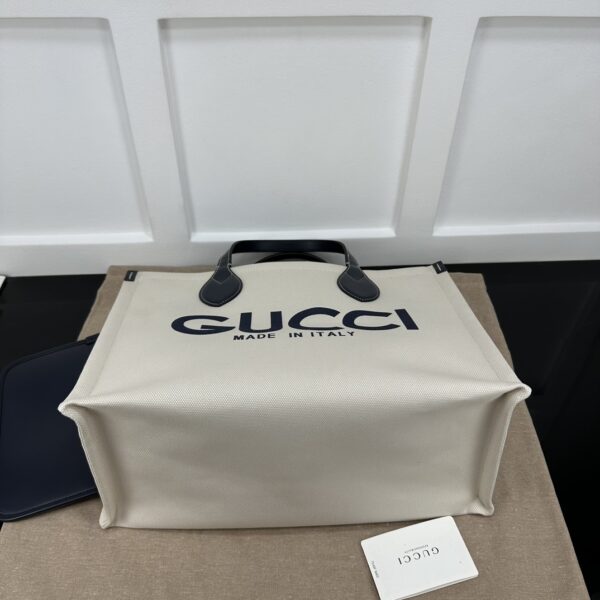 1:1 Replica GG MEDIUM TOTE BAG WITH GUCCI PRINT P BLACK  Exclusive For Women 772176