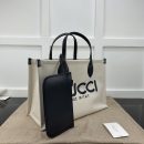 1:1 Replica GG MEDIUM TOTE BAG WITH GUCCI PRINT P BLACK  Exclusive For Women 772176