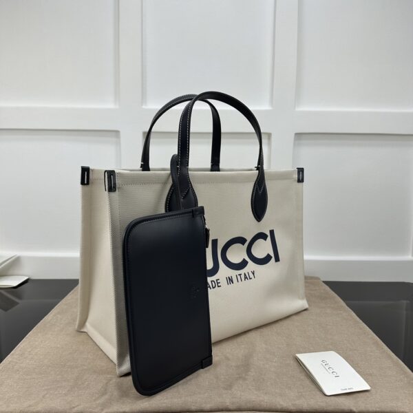 1:1 Replica GG MEDIUM TOTE BAG WITH GUCCI PRINT P BLACK  Exclusive For Women 772176