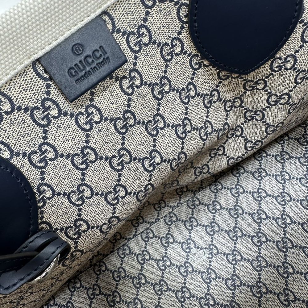 1:1 Replica GG MEDIUM TOTE BAG WITH GUCCI PRINT P BLACK  Exclusive For Women 772176 - Image 8