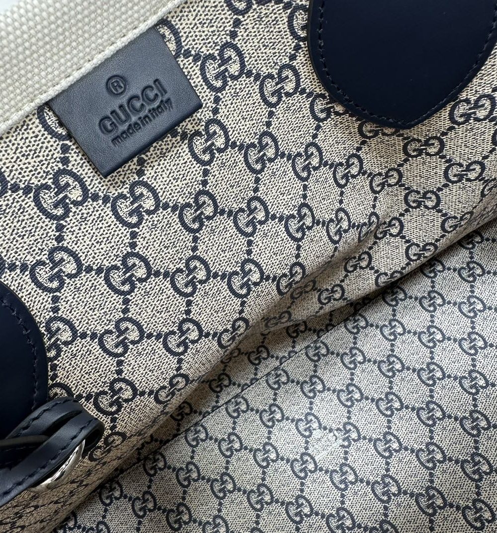 1:1 Replica GG MEDIUM TOTE BAG WITH GUCCI PRINT P BLACK  Exclusive For Women 772176