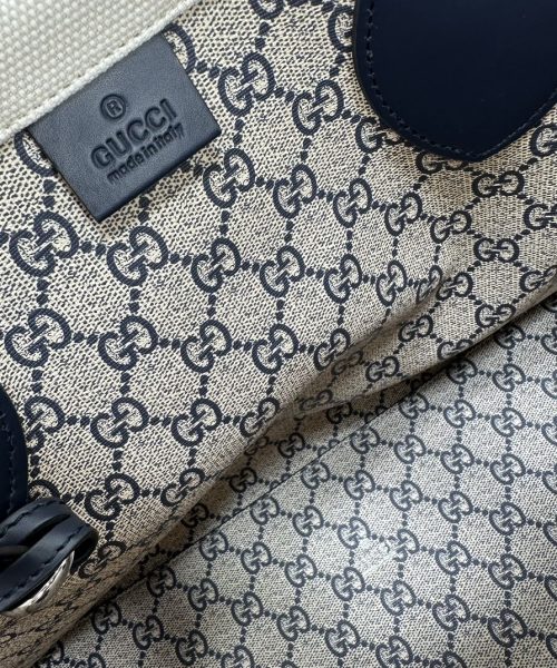 1:1 Replica GG MEDIUM TOTE BAG WITH GUCCI PRINT P BLACK  Exclusive For Women 772176