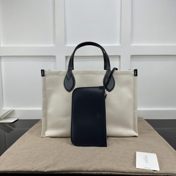 1:1 Replica GG MEDIUM TOTE BAG WITH GUCCI PRINT P BLACK  Exclusive For Women 772176
