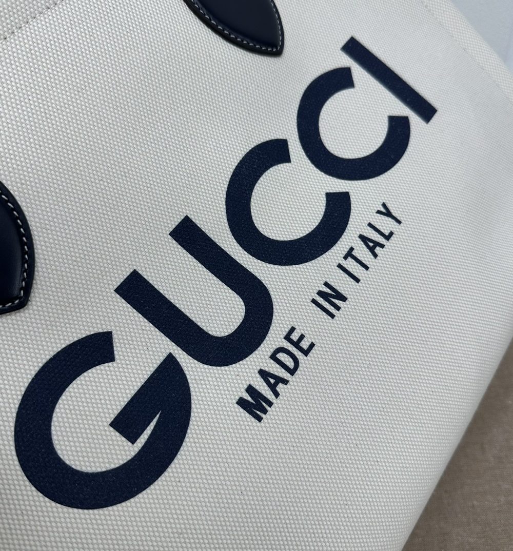 1:1 Replica GG MEDIUM TOTE BAG WITH GUCCI PRINT P BLACK  Exclusive For Women 772176