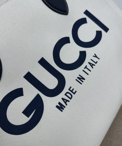 1:1 Replica GG MEDIUM TOTE BAG WITH GUCCI PRINT P BLACK  Exclusive For Women 772176