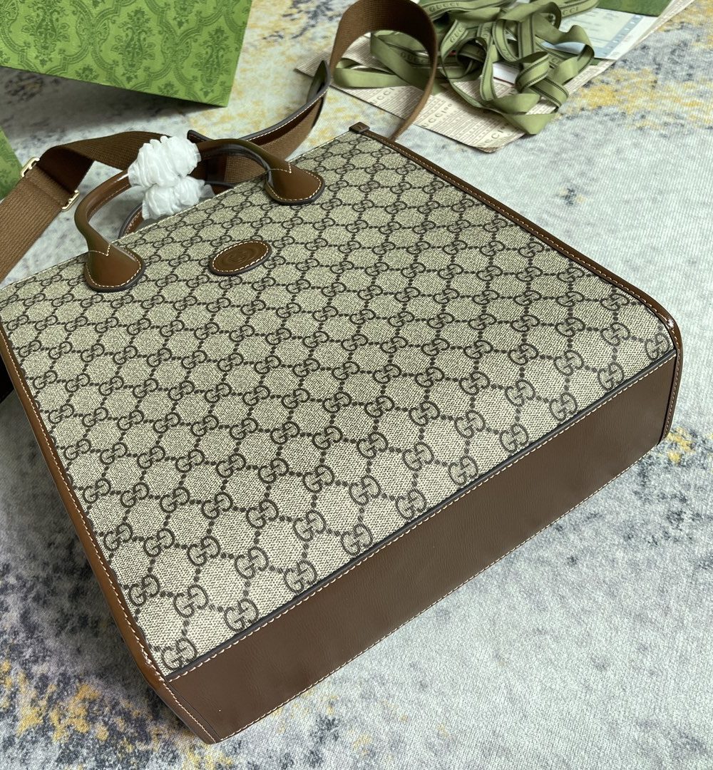 1:1 Replica GG SMALL TOTE WITH INTERLOCKING G P Beige and ebony GG Supreme canvas Exclusive For Women‎ 723308 92THG 8563