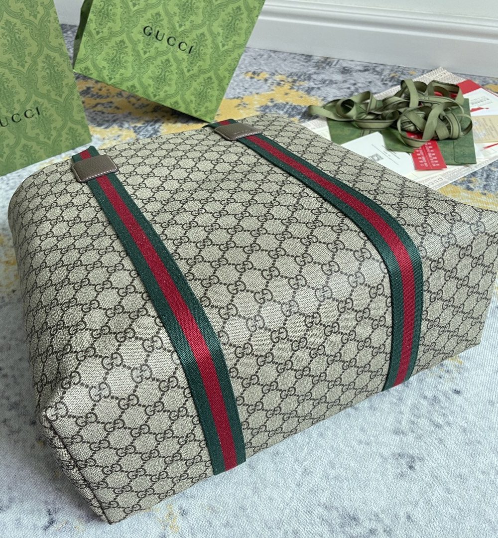 1:1 Replica GG TENDER MEDIUM TOTE BAG P Beige and ebony GG Supreme Tender canvas Exclusive For Women 763287 FACHL 8844