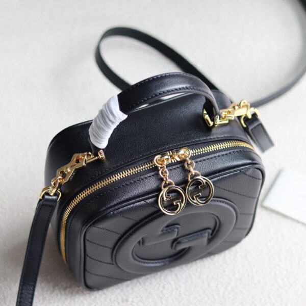 1:1 Replica GUCCI BLONDIE TOP HANDLE BAG P BLACK LEATHER Exclusive For Women 744434 1IV0G 1000