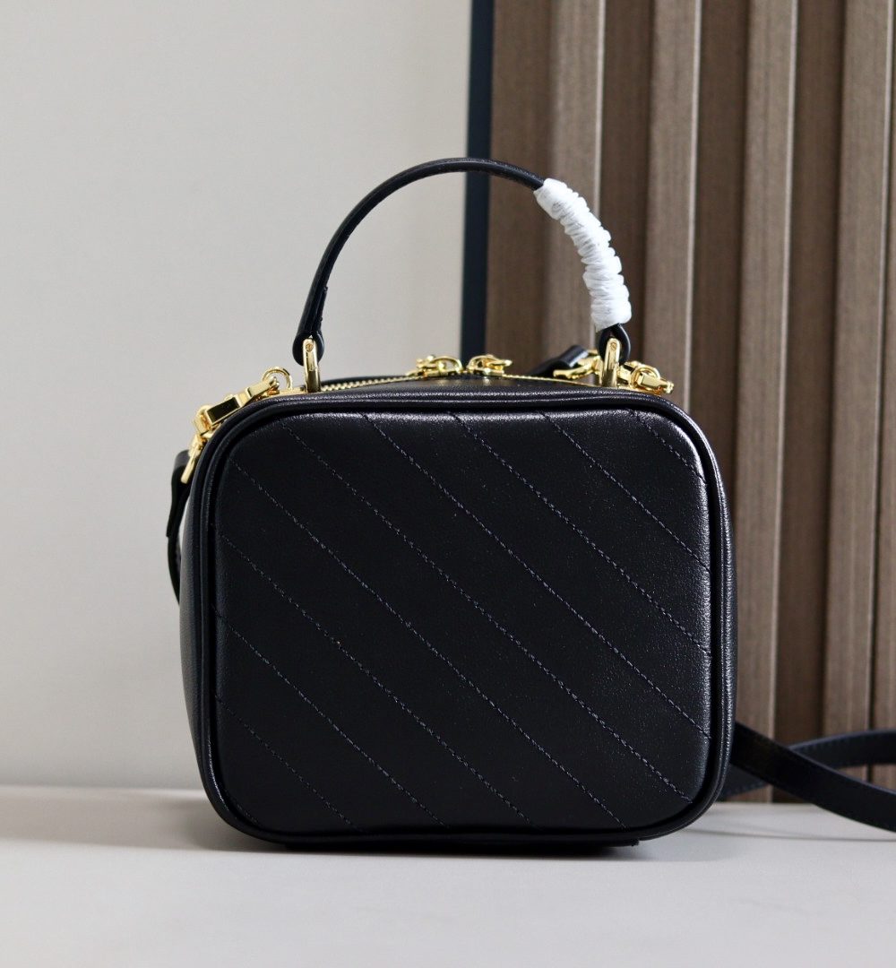 1:1 Replica GUCCI BLONDIE TOP HANDLE BAG P BLACK LEATHER Exclusive For Women 744434 1IV0G 1000