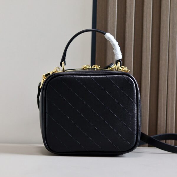 1:1 Replica GUCCI BLONDIE TOP HANDLE BAG P BLACK LEATHER Exclusive For Women 744434 1IV0G 1000