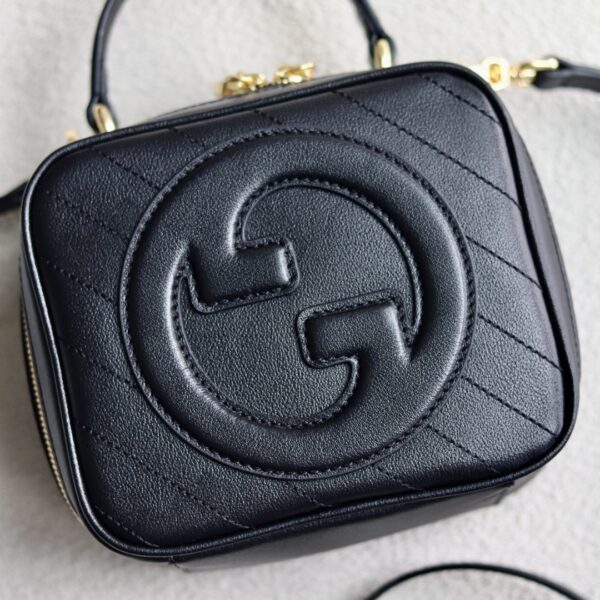 1:1 Replica GUCCI BLONDIE TOP HANDLE BAG P BLACK LEATHER Exclusive For Women 744434 1IV0G 1000