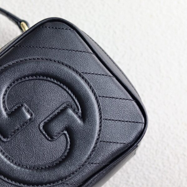 1:1 Replica GUCCI BLONDIE TOP HANDLE BAG P BLACK LEATHER Exclusive For Women 744434 1IV0G 1000