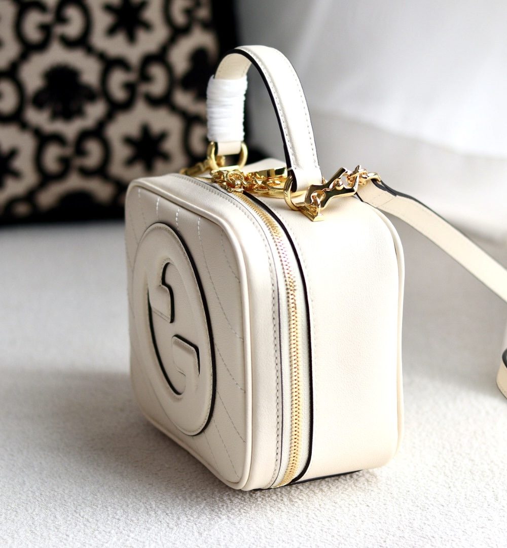 1:1 Replica GUCCI BLONDIE TOP HANDLE BAG P White leather Exclusive For Women 744434 1IV0G 9022